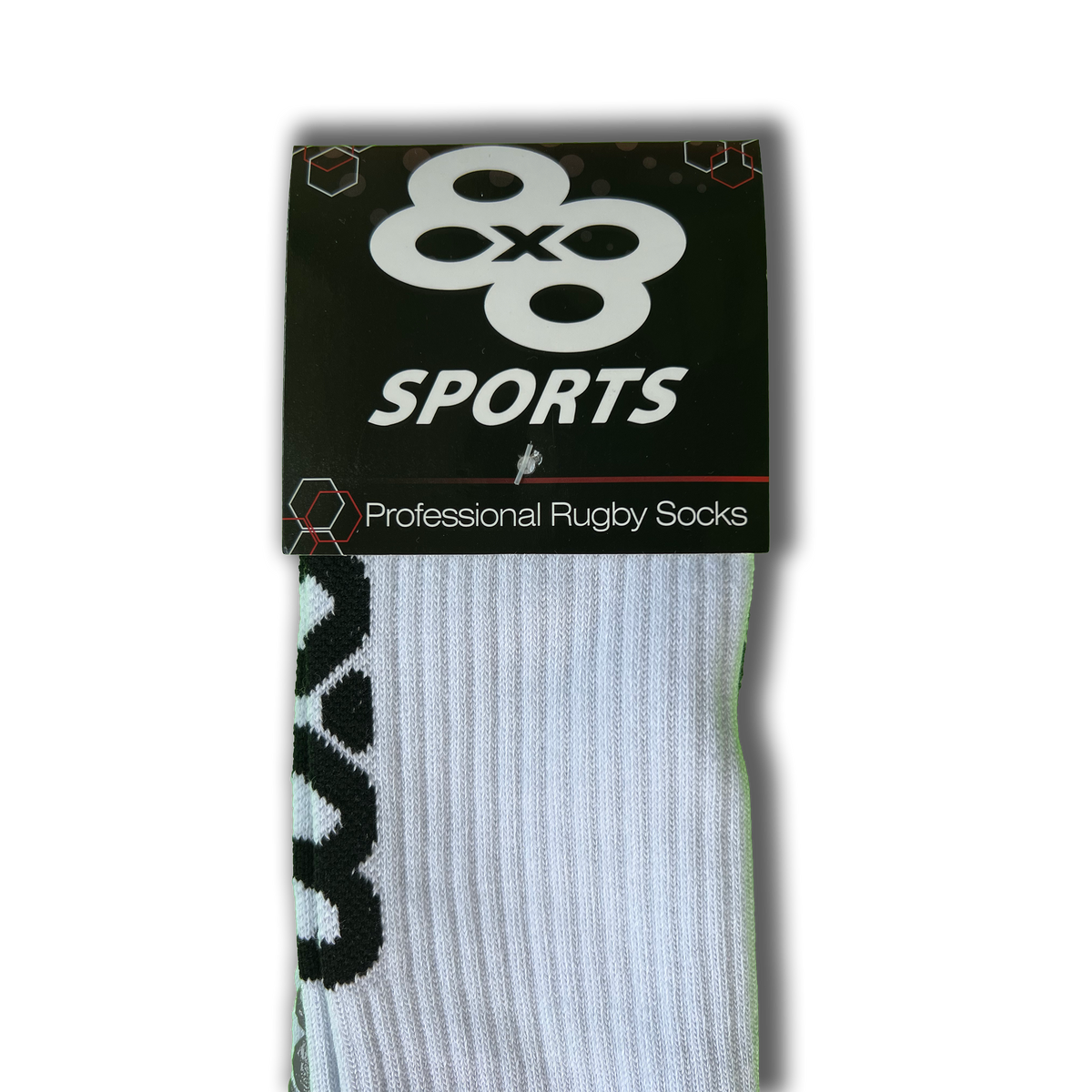 8x8 Gripper Rugby Socks White 8x8 Sports